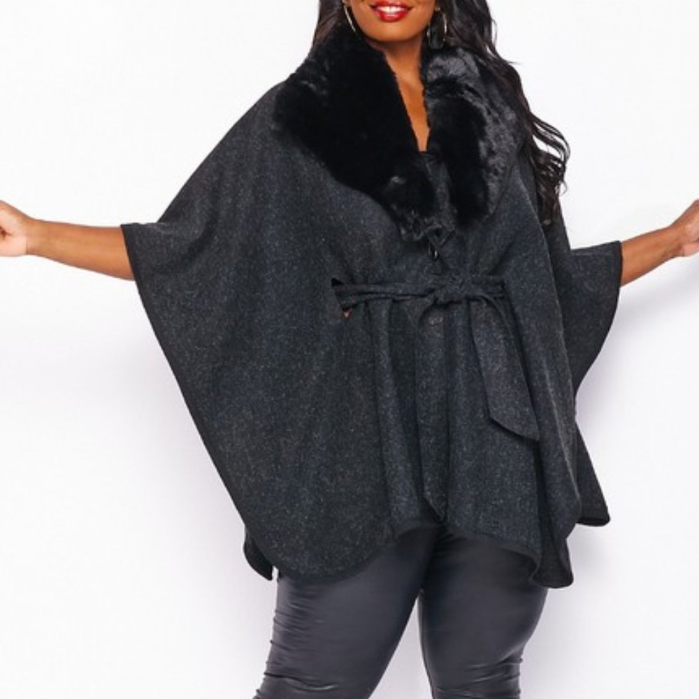 Shawl - Cape with self tie belt